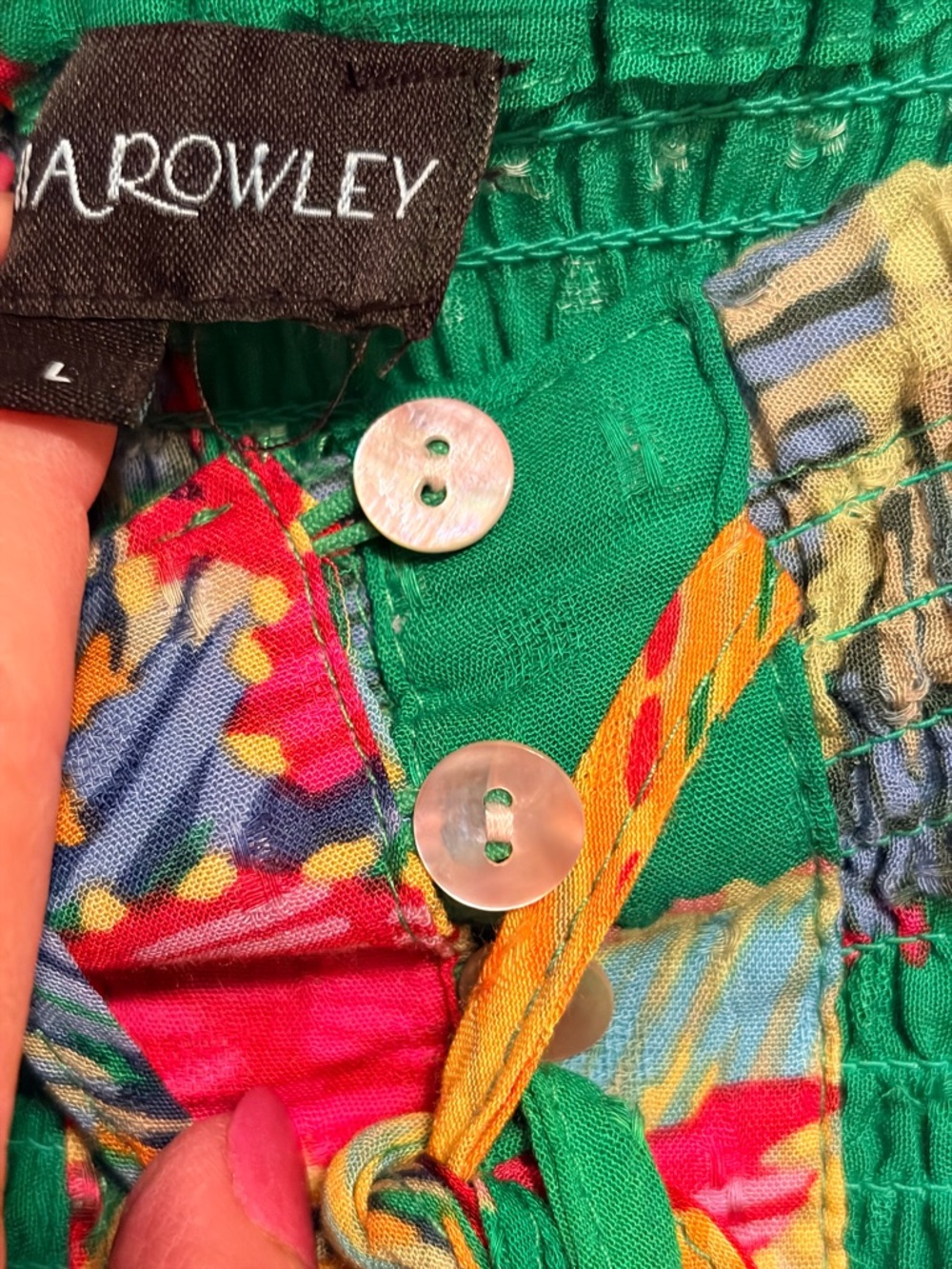 Cynthia Rowley green, pink, and yellow tropical floral print midi skirt/dress - Picture 5 of 9